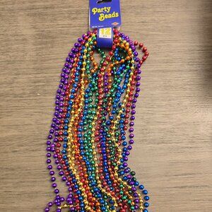 Party Beads Beaded Necklaces 12 Pack Multicolor Mardi Gras Dress Up